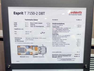 Dethleffs Esprit T7150 Grundriss