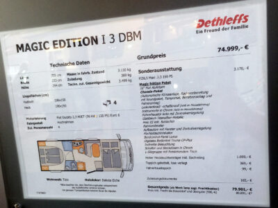 Dethleffs Magic Edition T3 Grundriss